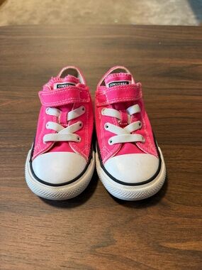 Converse All Star Toddler Pink Sneakers Velcro Low Top Size 7C